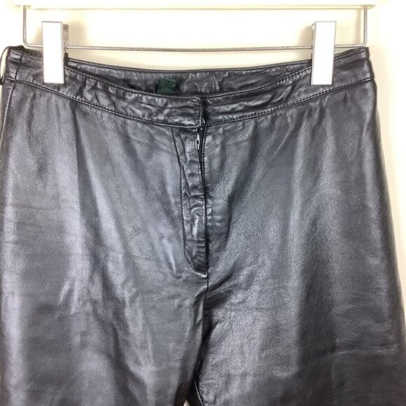 DANIER STRAIGHT BLACK LEATHER MOTO PANTS - Picture 3 of 8